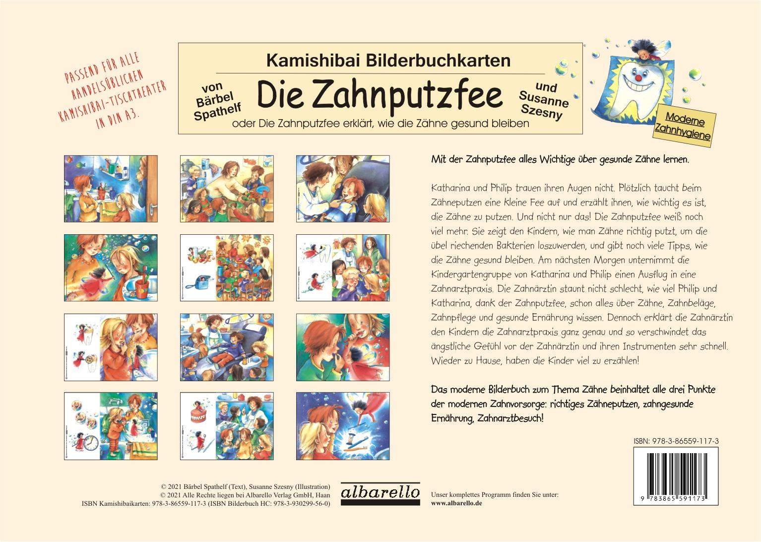 Beispielinhalt (Bild) Kamishibai-Bilderbuchkarten 'Die Zahnputzfee'