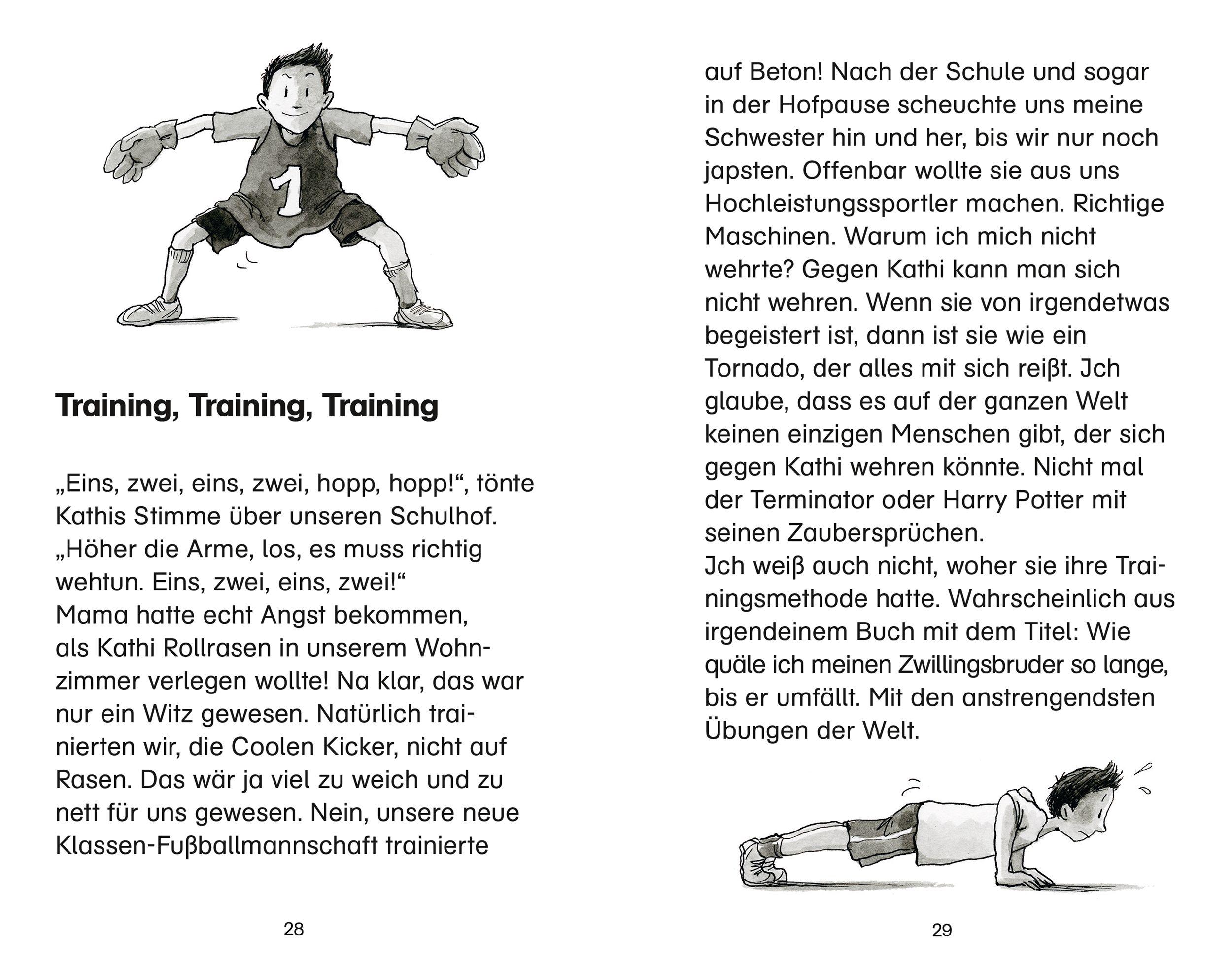 Beispielinhalt (Bild) Zwillinge im Doppelpass. Ulf und Kathi im Fußballfieber