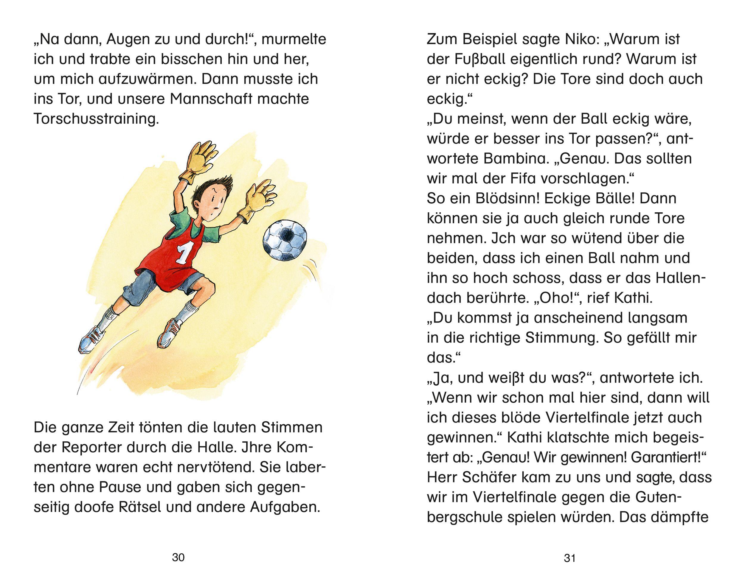 Beispielinhalt (Bild) Zwillinge im Doppelpass. Ulf und Kathi im Fußballfieber