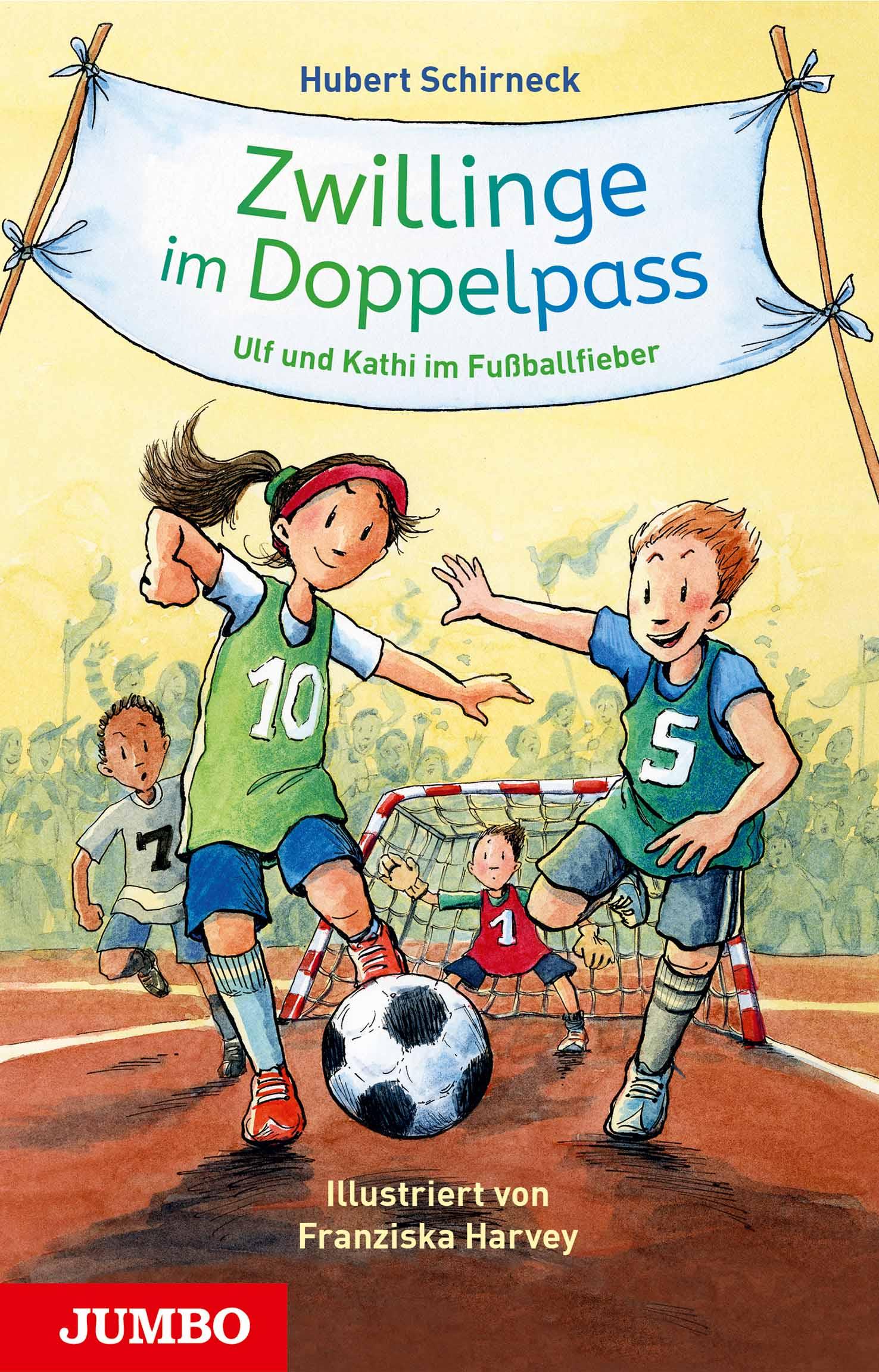 Vorderes Coverbild Zwillinge im Doppelpass. Ulf und Kathi im Fußballfieber