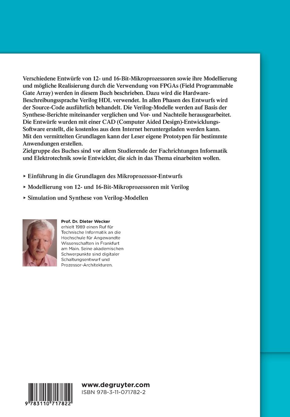 Rückseitencover Prozessorentwurf mit Verilog HDL