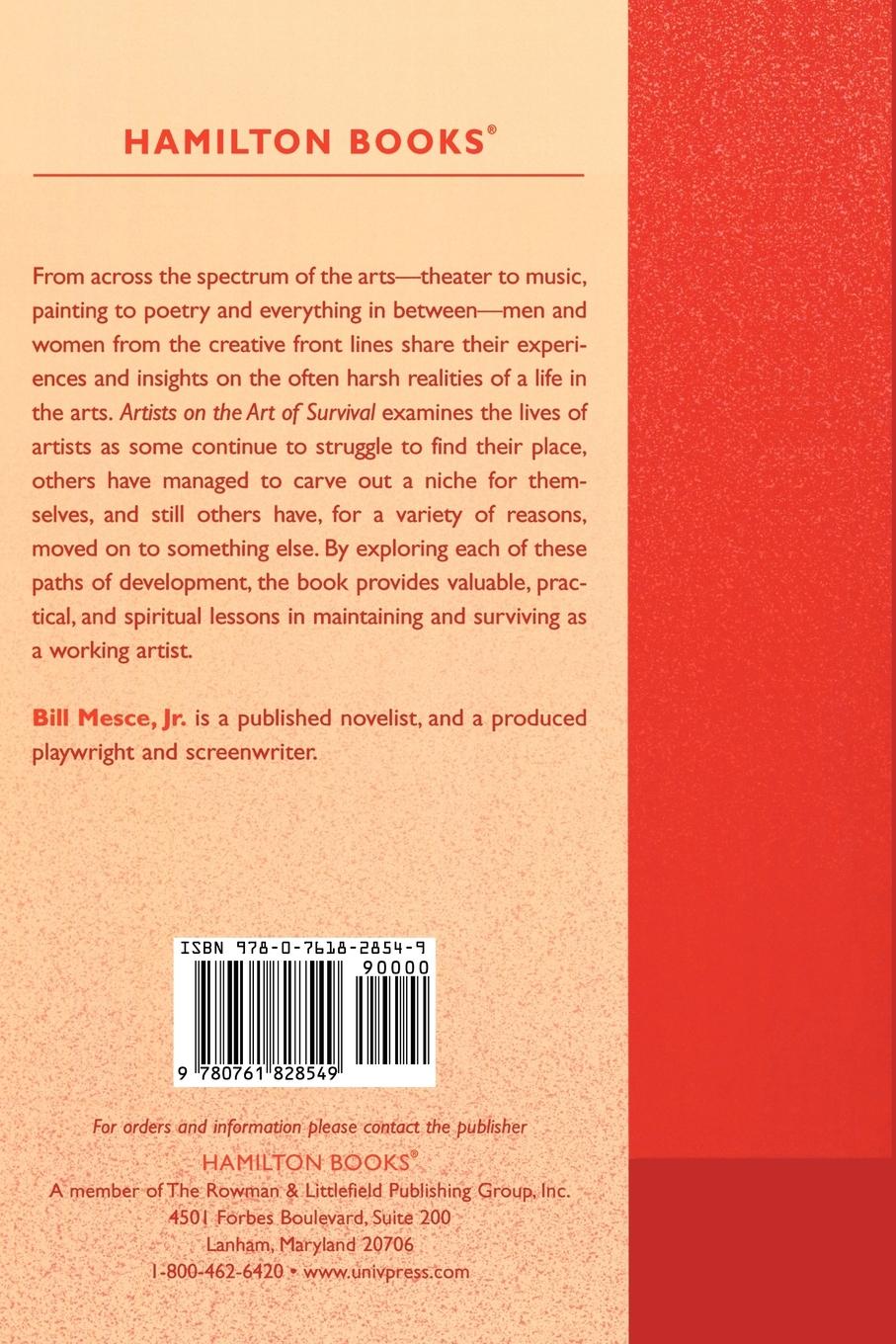 Rückseitencover Artists on the Art of Survival