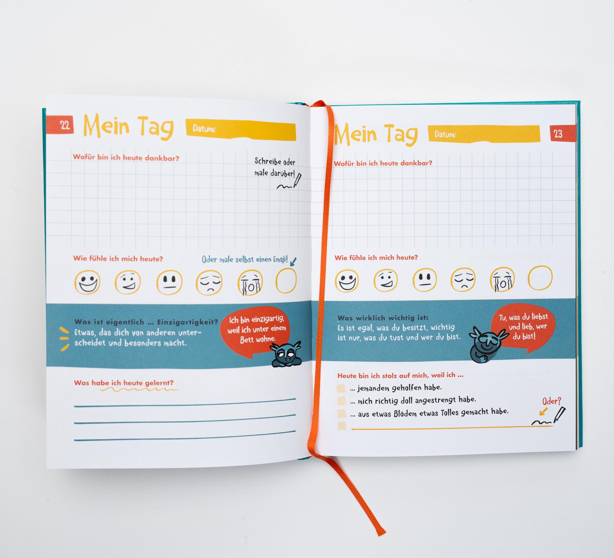 Beispielinhalt (Bild) Das 6-Minuten-Tagebuch für Kinder (petrol) (Buch)