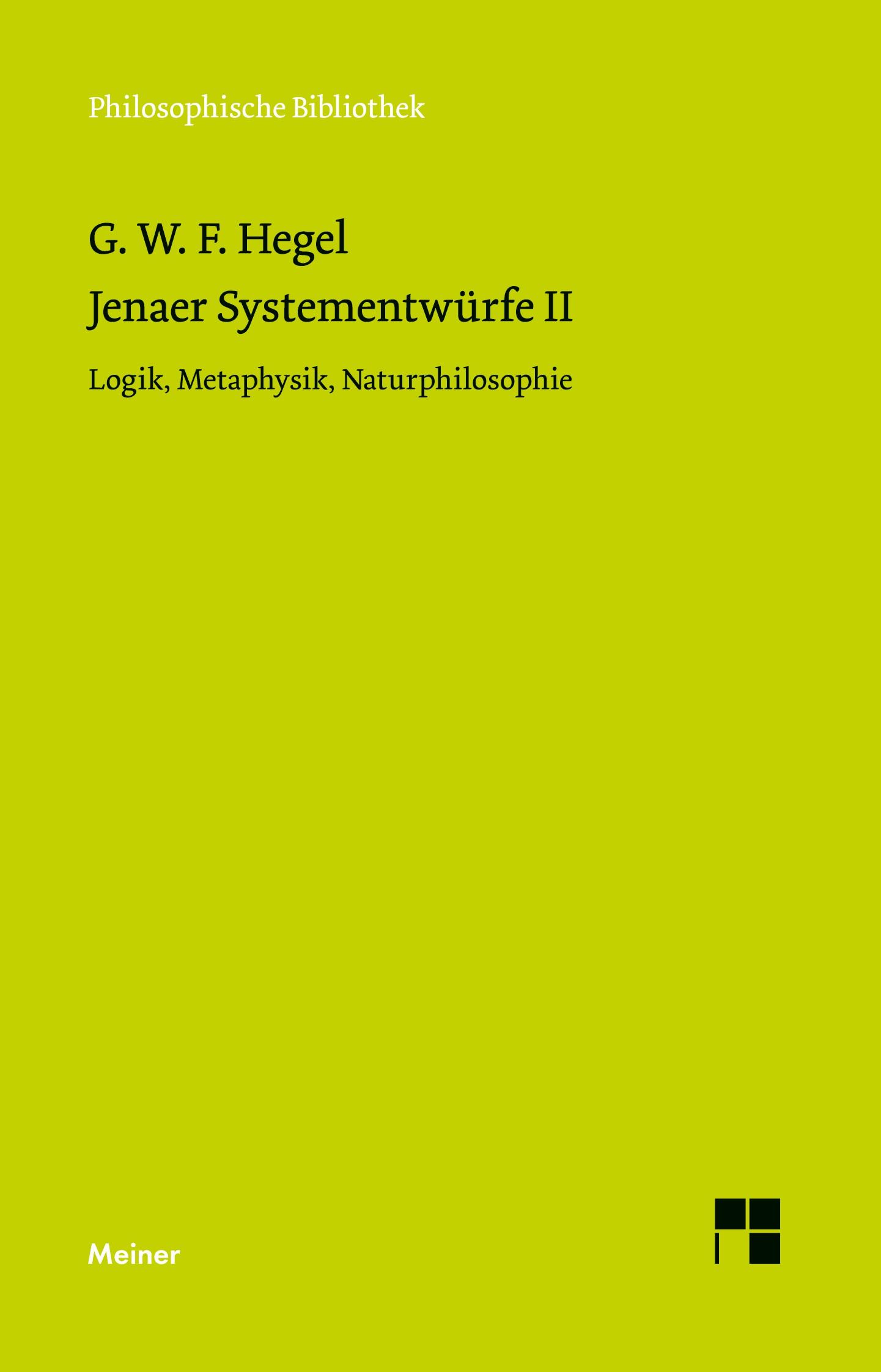 Vorderes Coverbild Jenaer Systementwürfe II