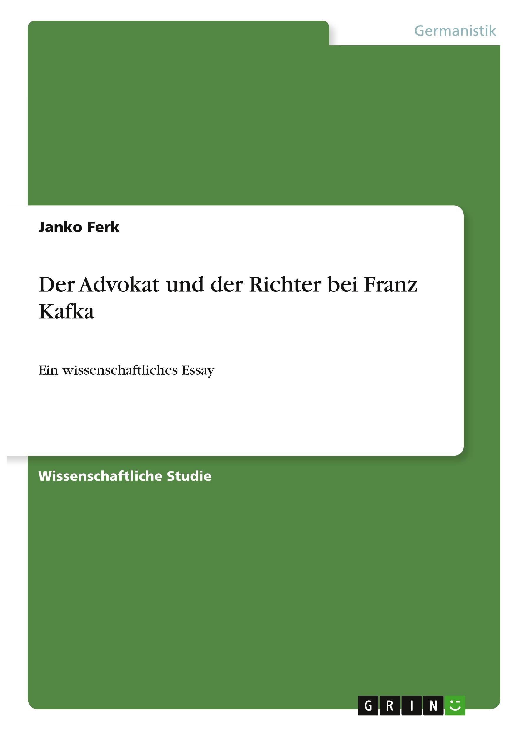 Vorderes Coverbild Der Advokat und der Richter bei Franz Kafka
