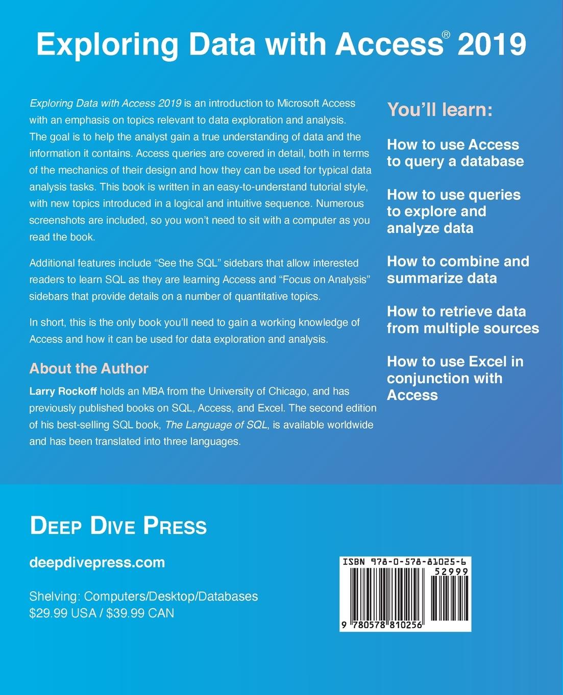 Rückseitencover Exploring Data with Access 2019