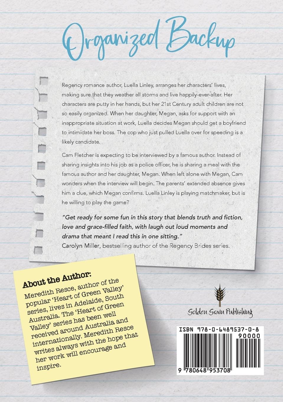 Rückseitencover Organized Backup