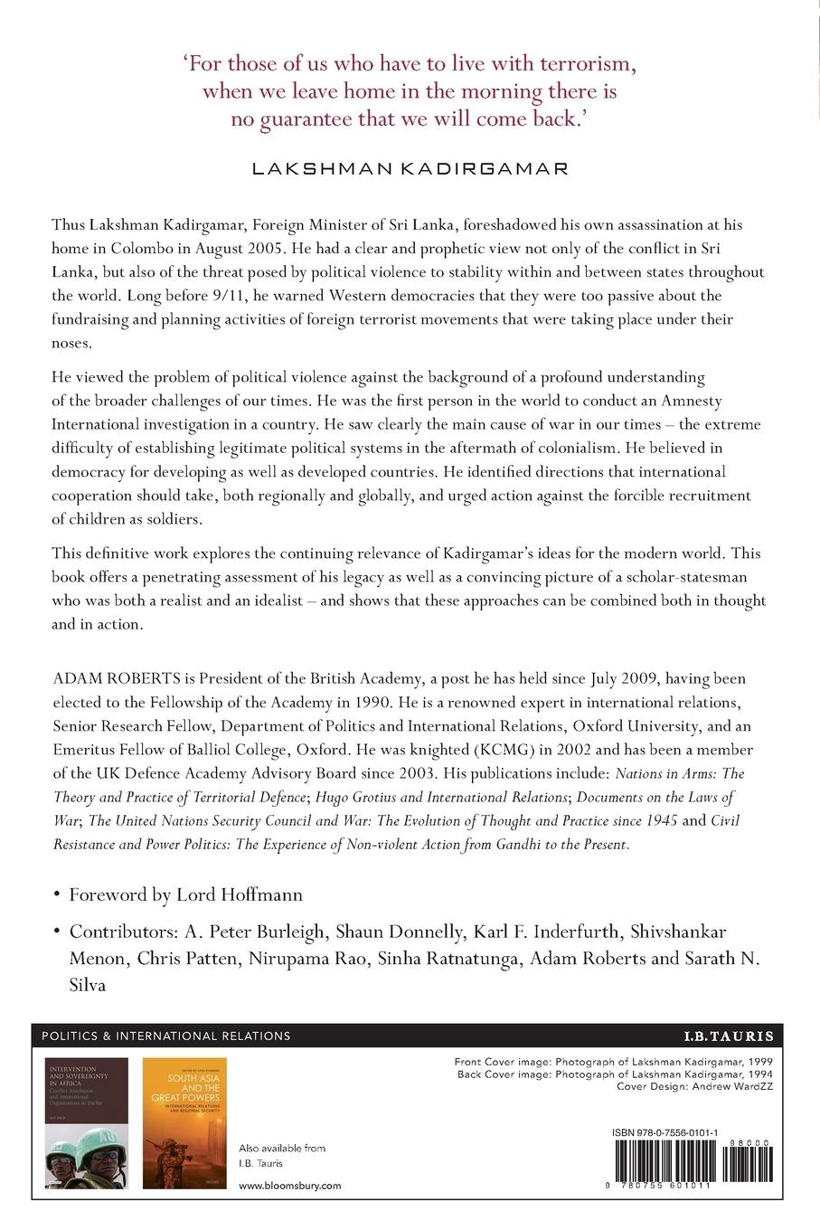 Rückseitencover Democracy, Sovereignty and Terror Lakshman Kadirgamar on the Foundations of International Order