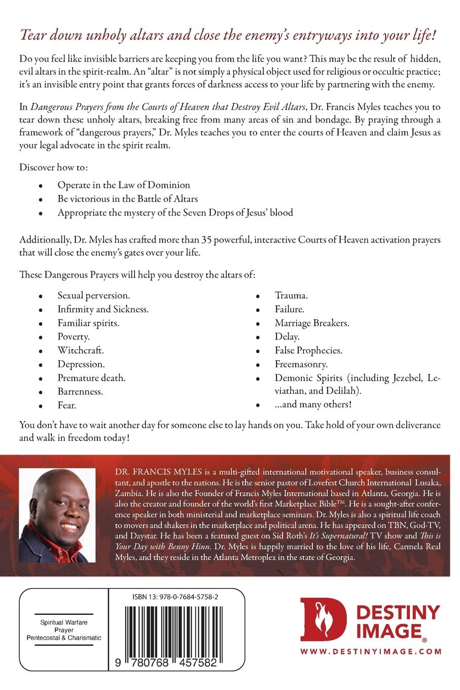 Rückseitencover Dangerous Prayers from the Courts of Heaven That Destroy Evil Altars