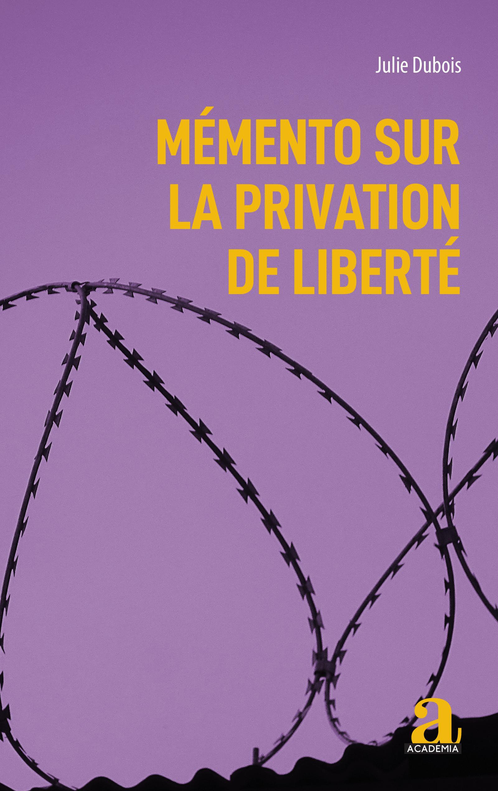 Vorderes Coverbild Mémento sur la privation de liberté