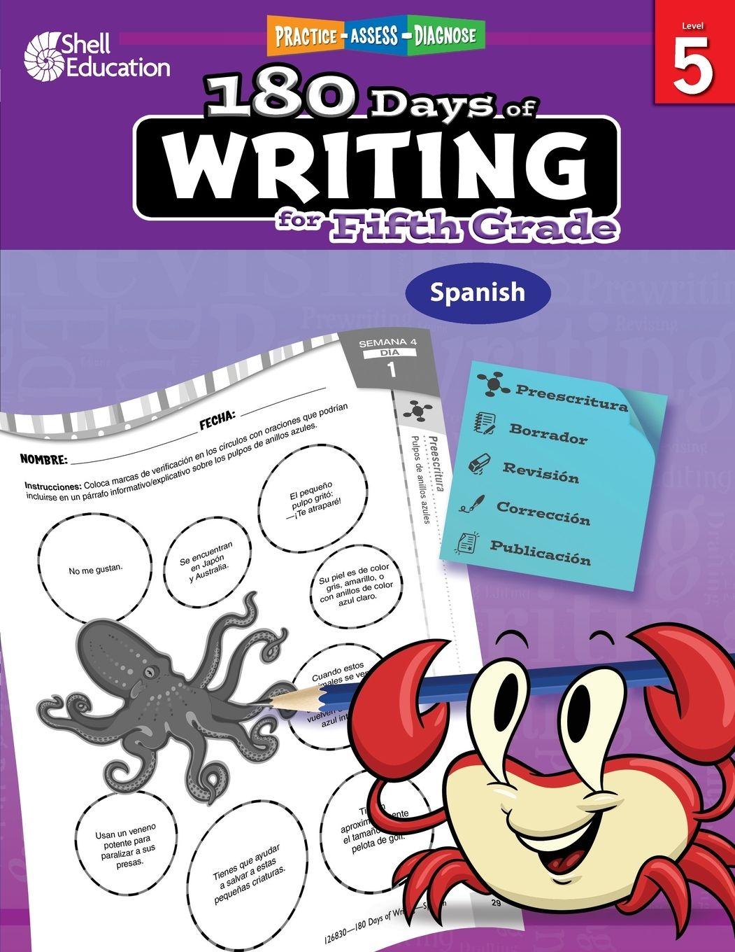 Vorderes Coverbild 180 Days of Writing for Fifth Grade (Spanish)