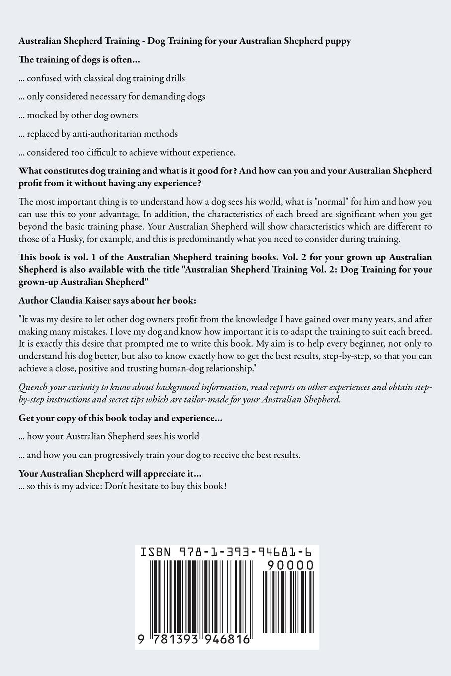 Rückseitencover Australian Shepherd Training