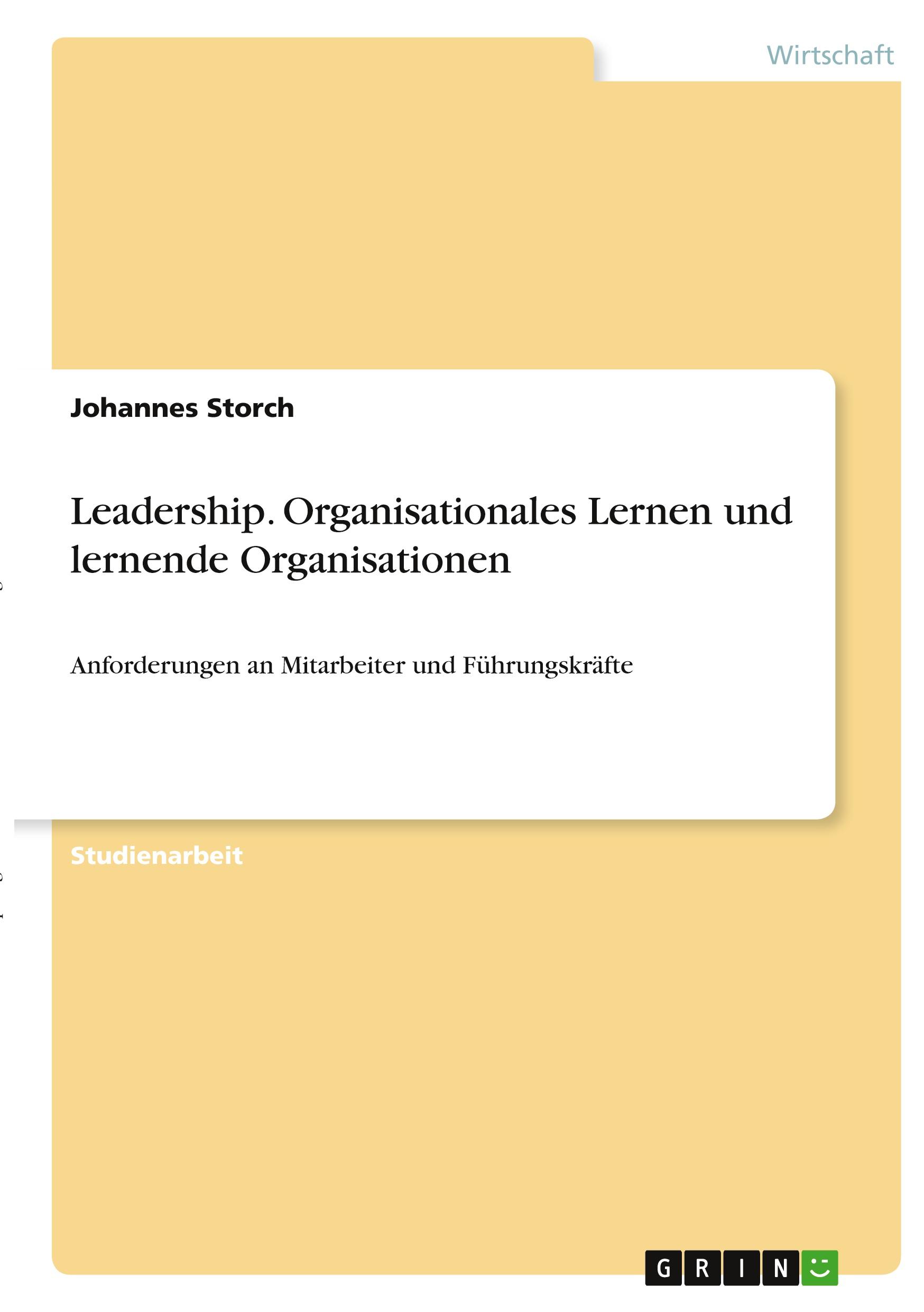 Vorderes Coverbild Leadership. Organisationales Lernen und lernende Organisationen