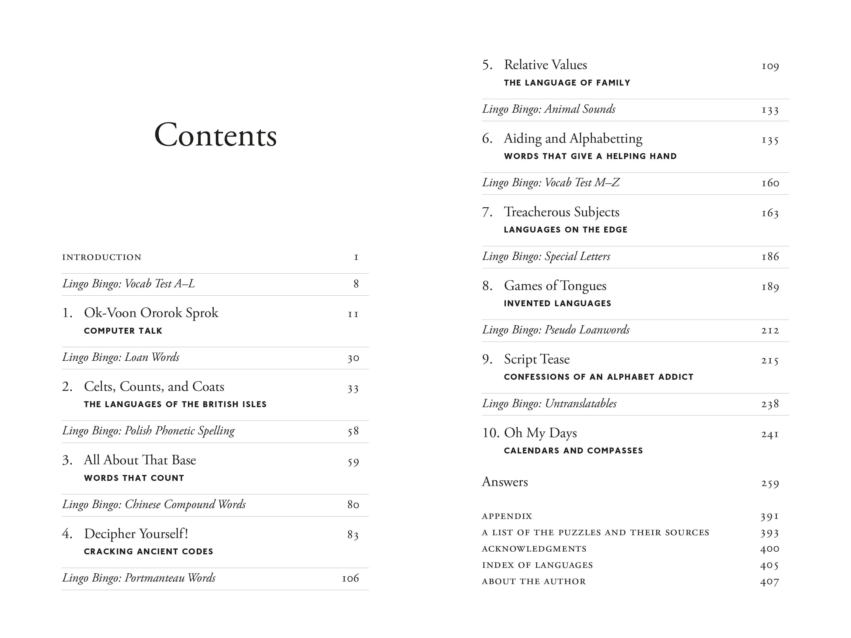 Beispielinhalt (Bild) The Language Lover's Puzzle Book