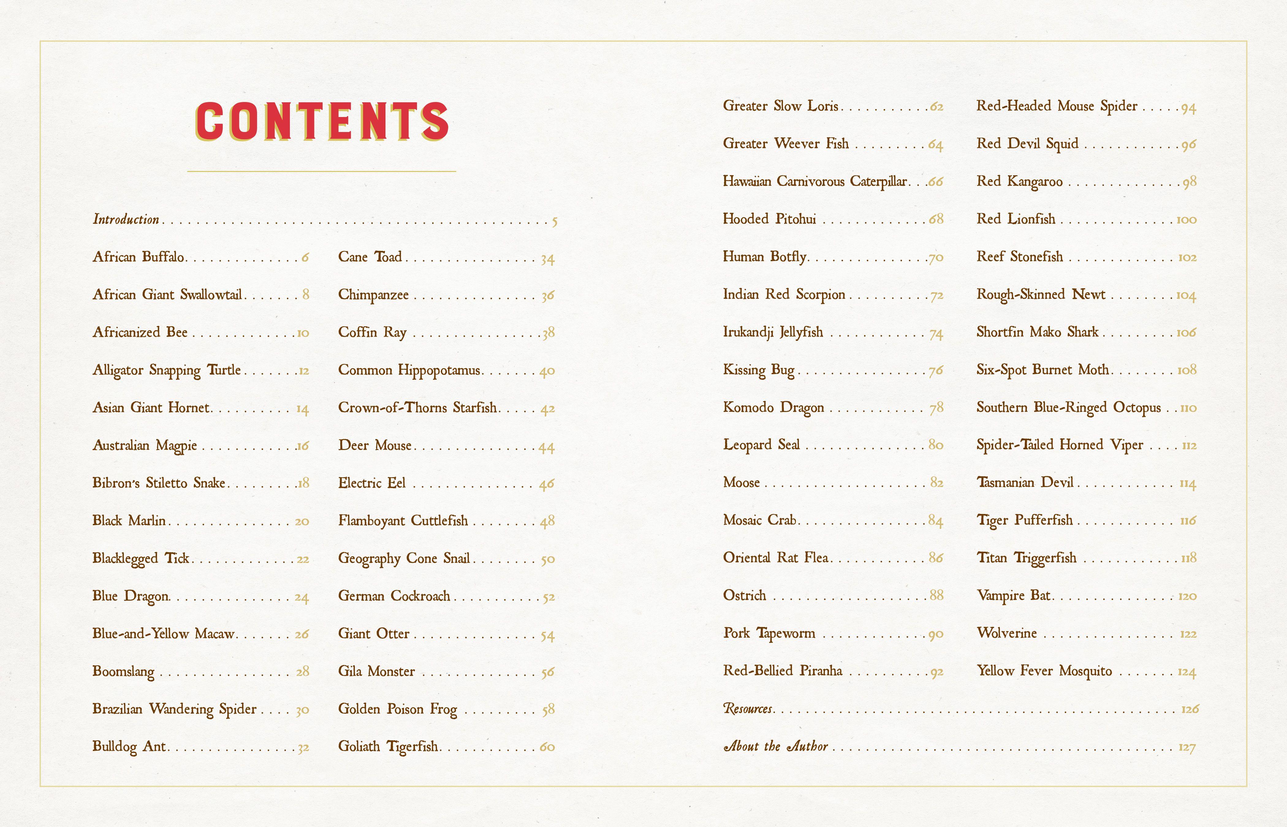 Beispielinhalt (Bild) A Curious Collection of Dangerous Creatures