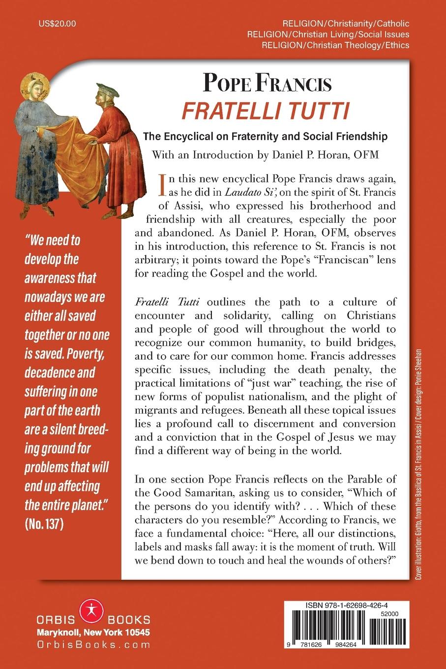 Rückseitencover Fratelli Tutti: Encyclical on Fraternity and Social Friendship