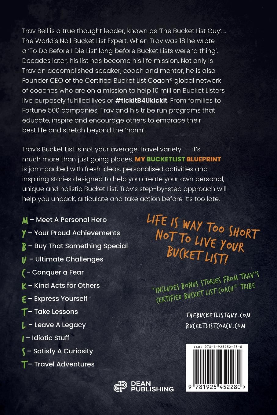 Rückseitencover My Bucketlist Blueprint