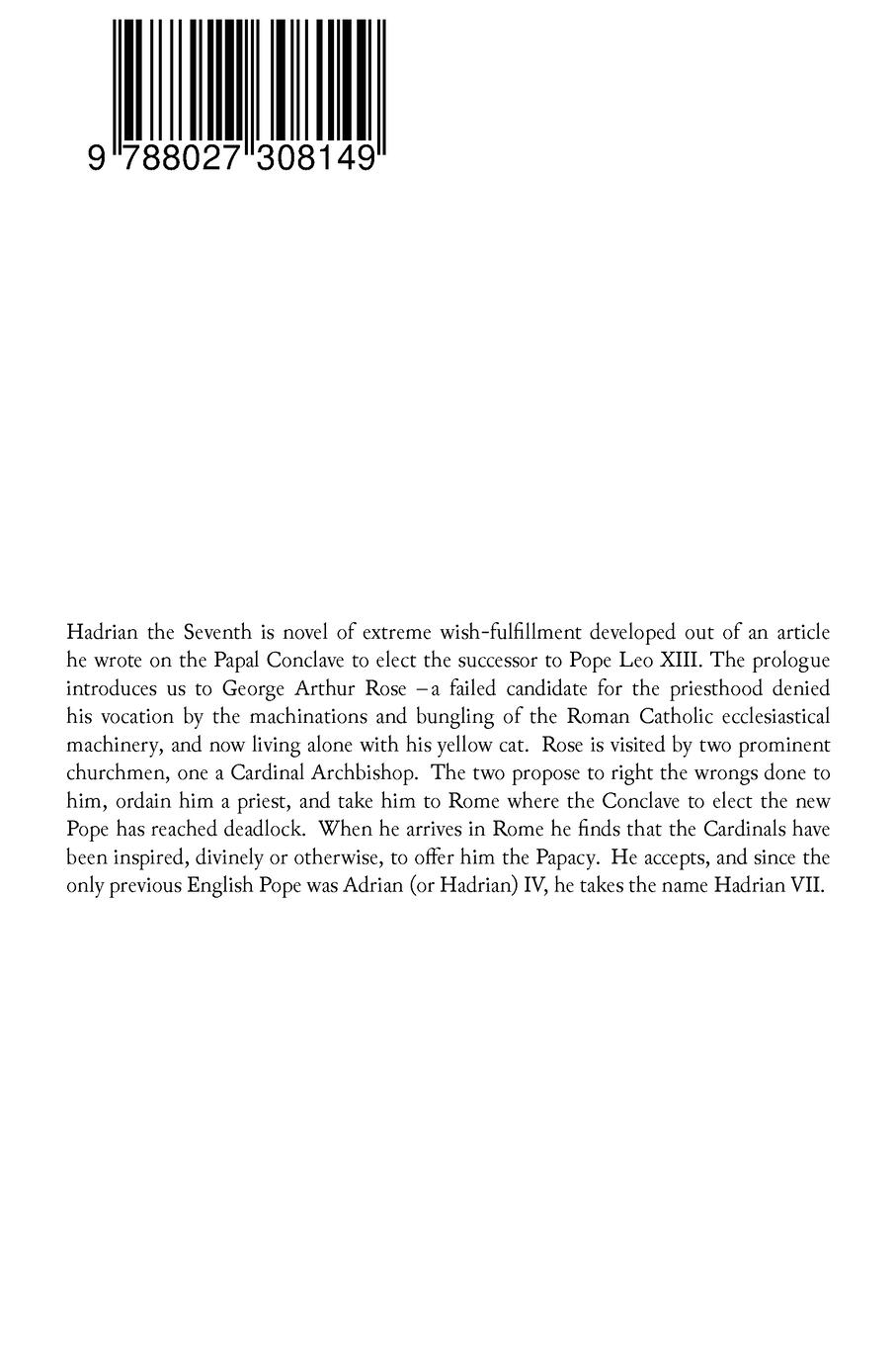 Rückseitencover Hadrian the Seventh