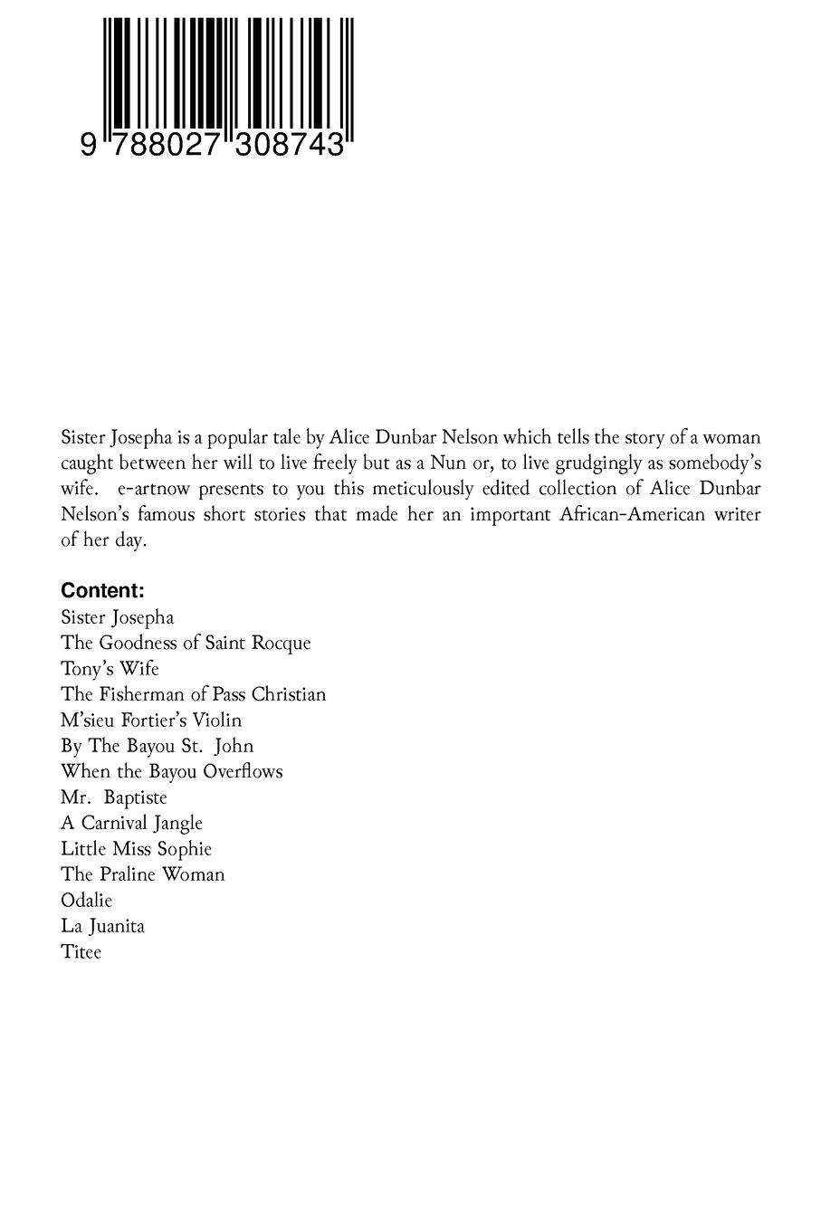 Rückseitencover Sister Josepha & Other Tales