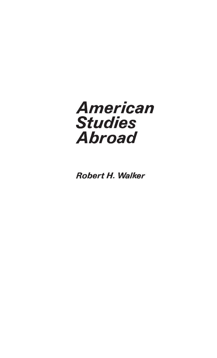 Vorderes Coverbild American Studies Abroad