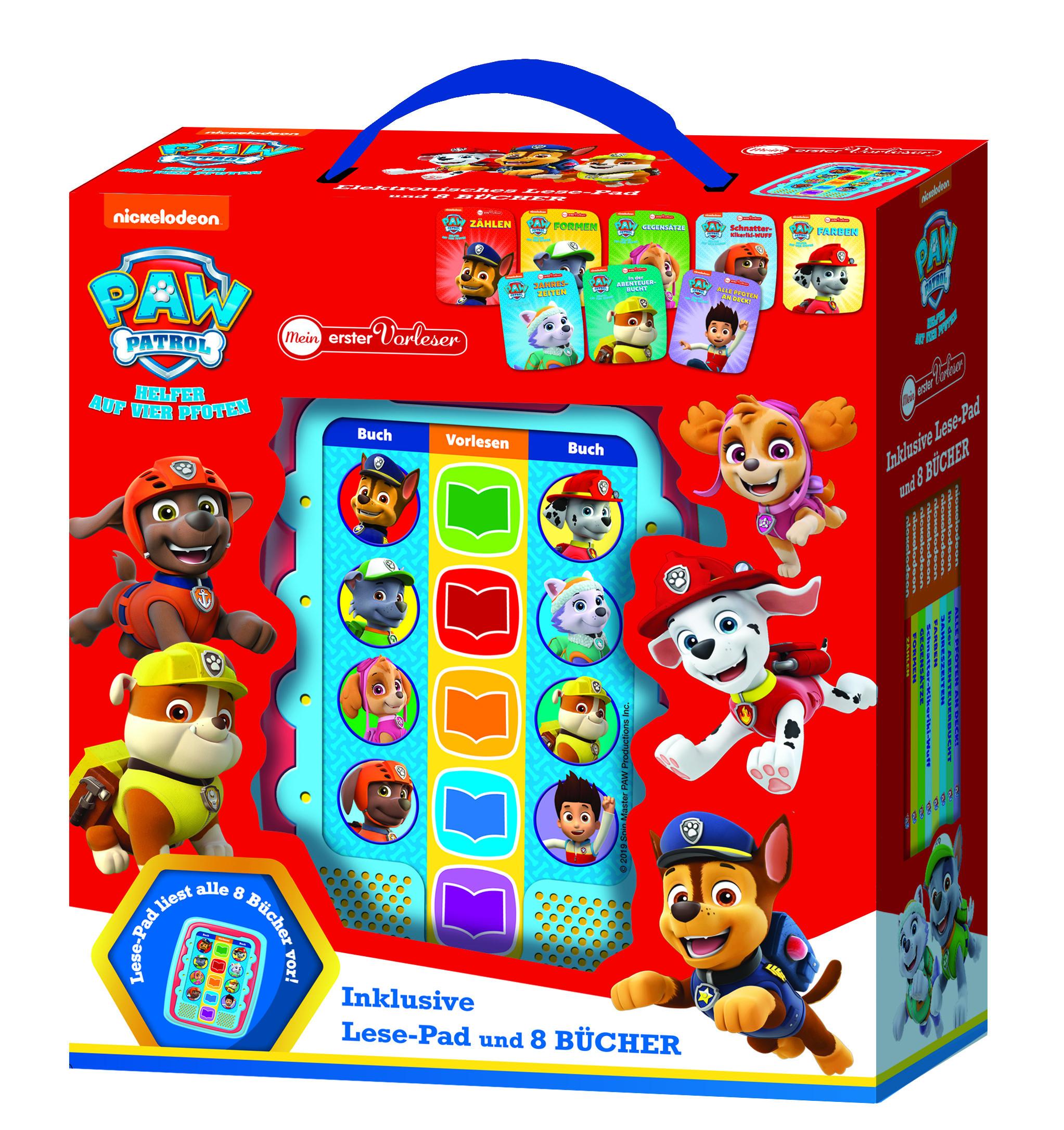 Vorderes Coverbild PAW Patrol: Mein Vorleser Junior - Nickelodeon - Elektronisches Lese-Pad mit 8 Hardcover-Büchern