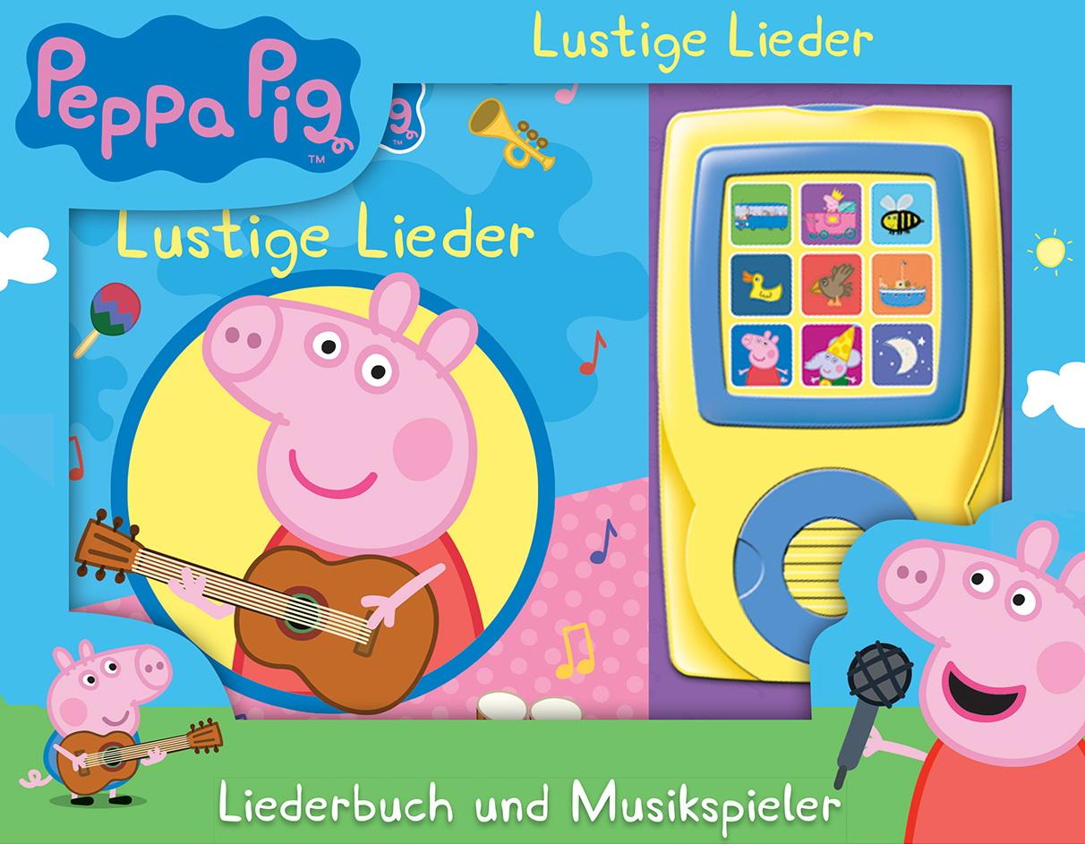 Vorderes Coverbild Peppa Pig - Lustige Lieder - Liederbuch und Musikspieler - Pappbilderbuch mit 15 beliebten Kinderliedern