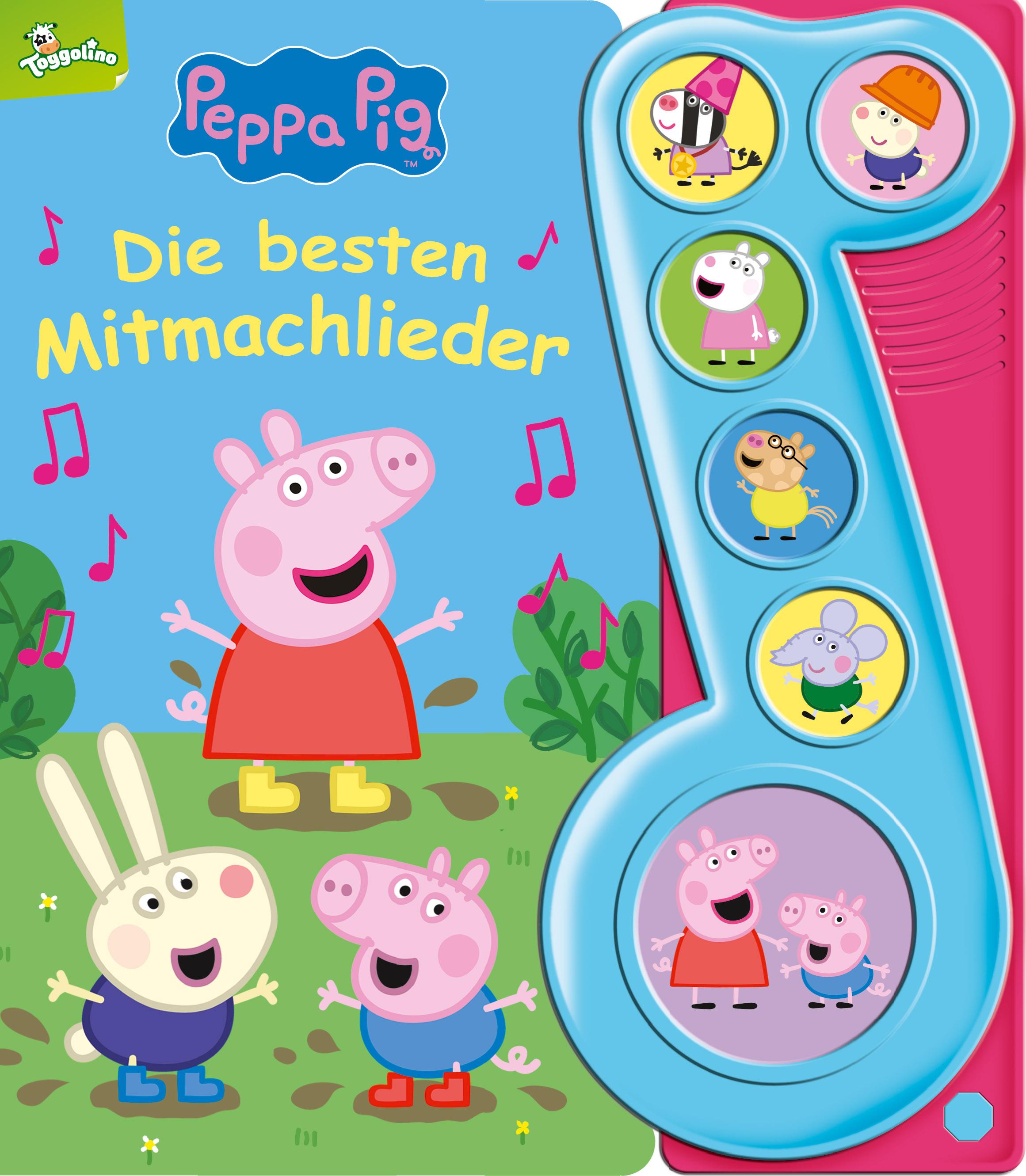 Vorderes Coverbild Peppa Pig - Die besten Mitmachlieder - Liederbuch mit Sound - Pappbilderbuch mit 6 Melodien