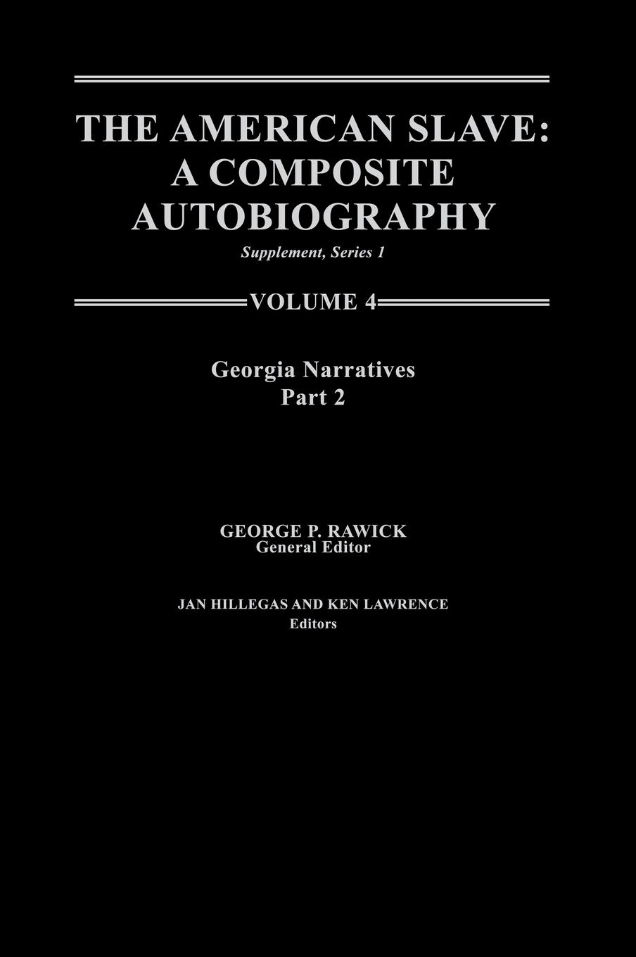 Vorderes Coverbild The American Slave--Georgia Narratives