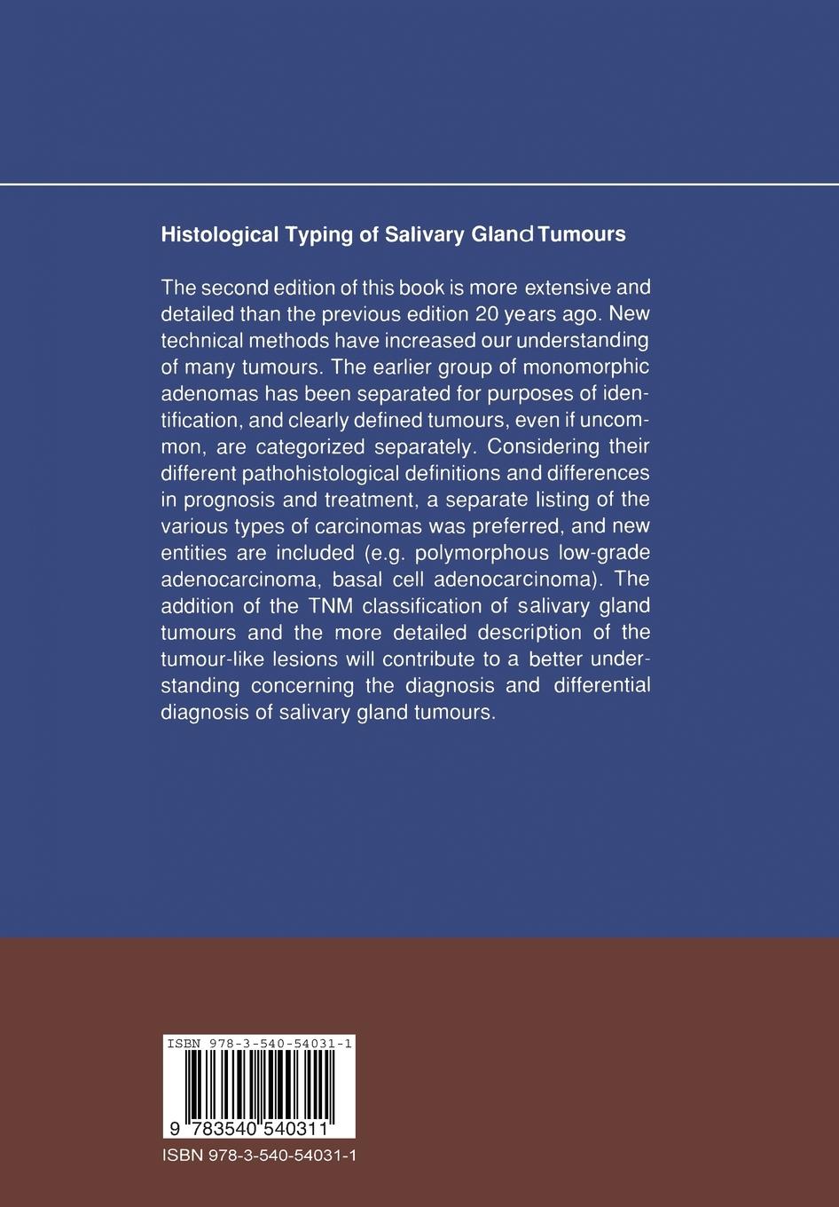 Rückseitencover Histological Typing of Salivary Gland Tumours