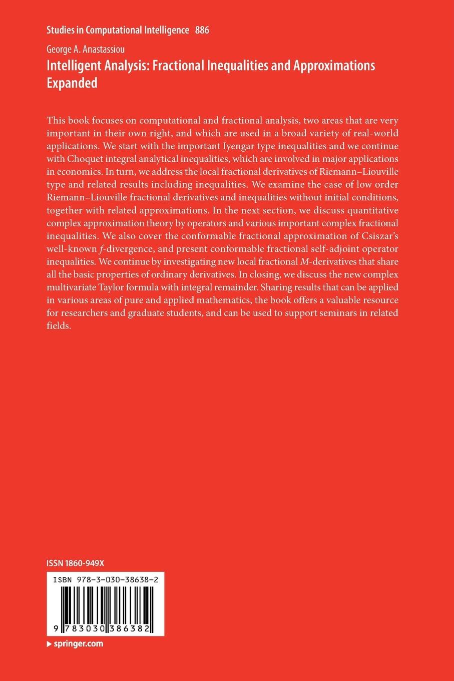 Rückseitencover Intelligent Analysis: Fractional Inequalities and Approximations Expanded