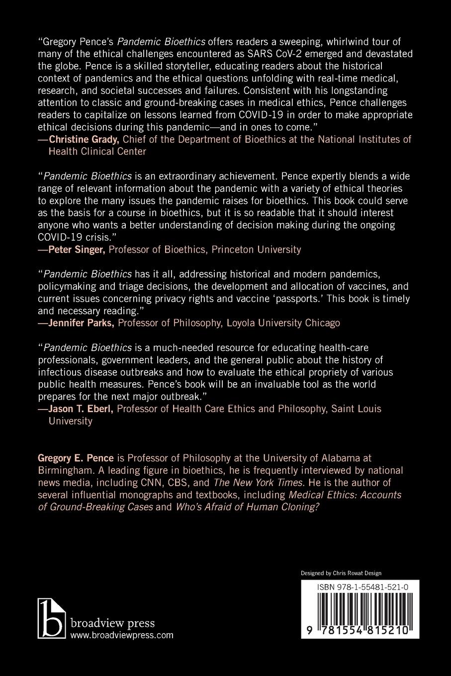 Rückseitencover Pandemic Bioethics