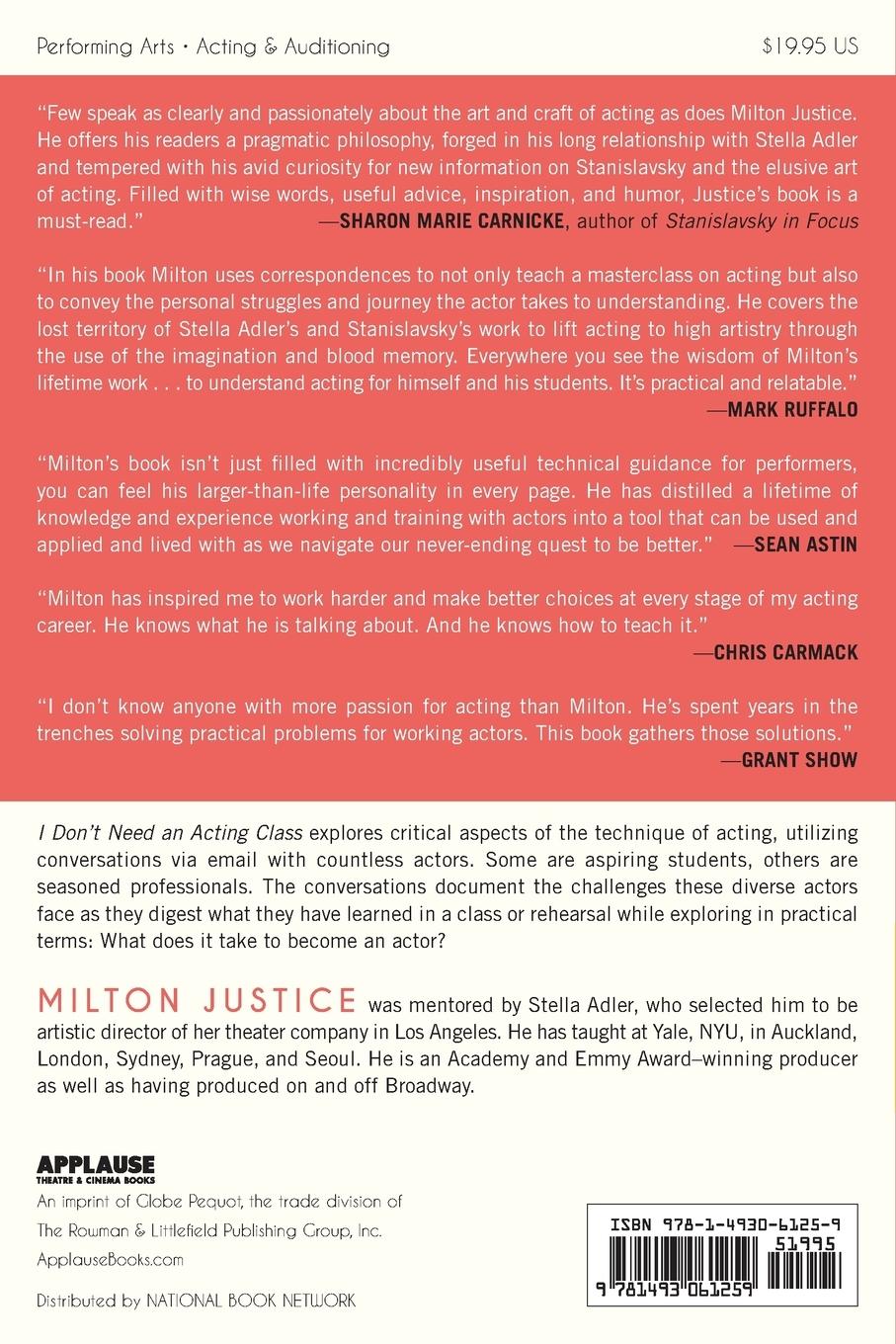 Rückseitencover I Don't Need an Acting Class