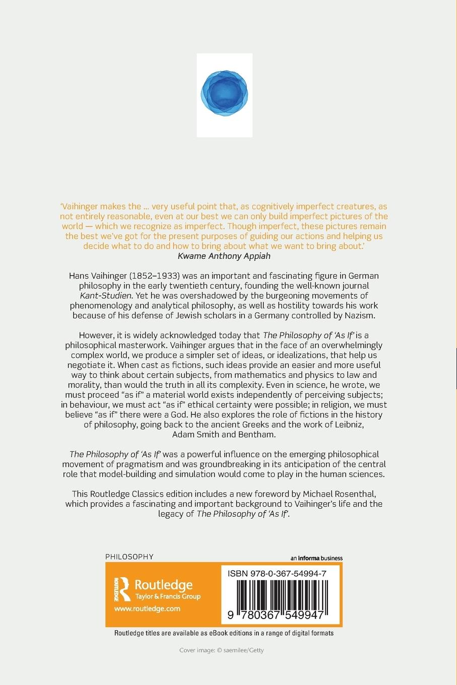 Rückseitencover The Philosophy of 'As If'