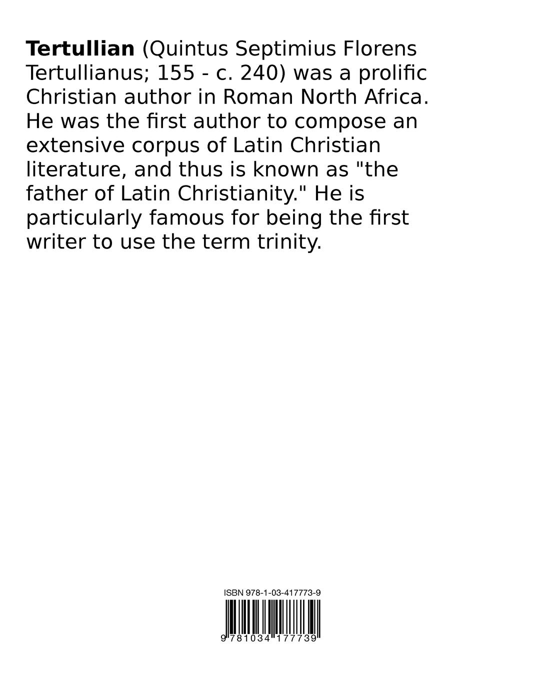 Rückseitencover The Prescription Against Heretics