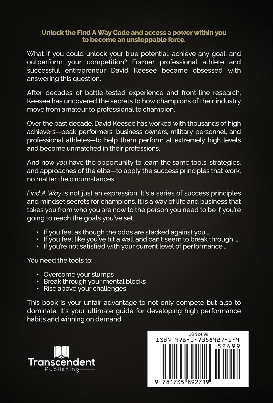 Rückseitencover Find A Way: High Performance Secrets for Winning in Business and Life