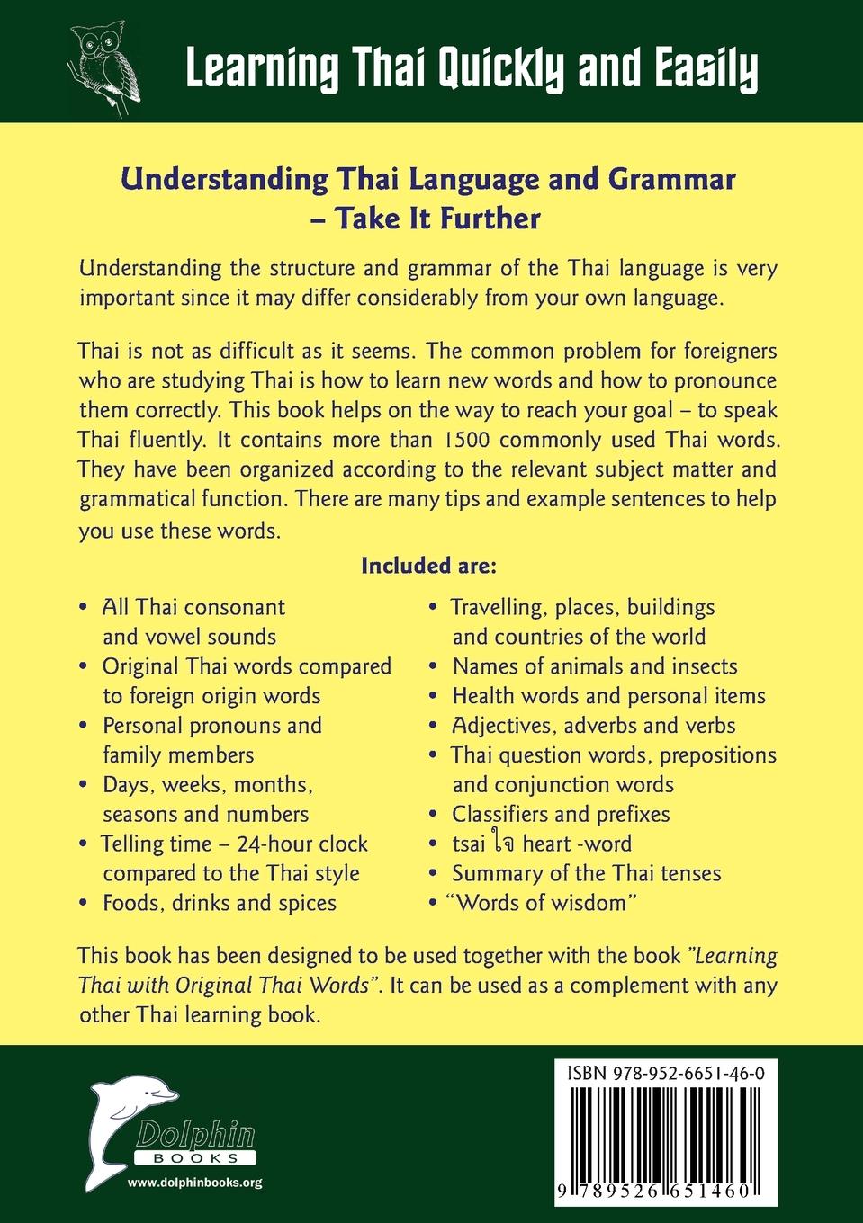 Rückseitencover Understanding Thai Language and Grammar