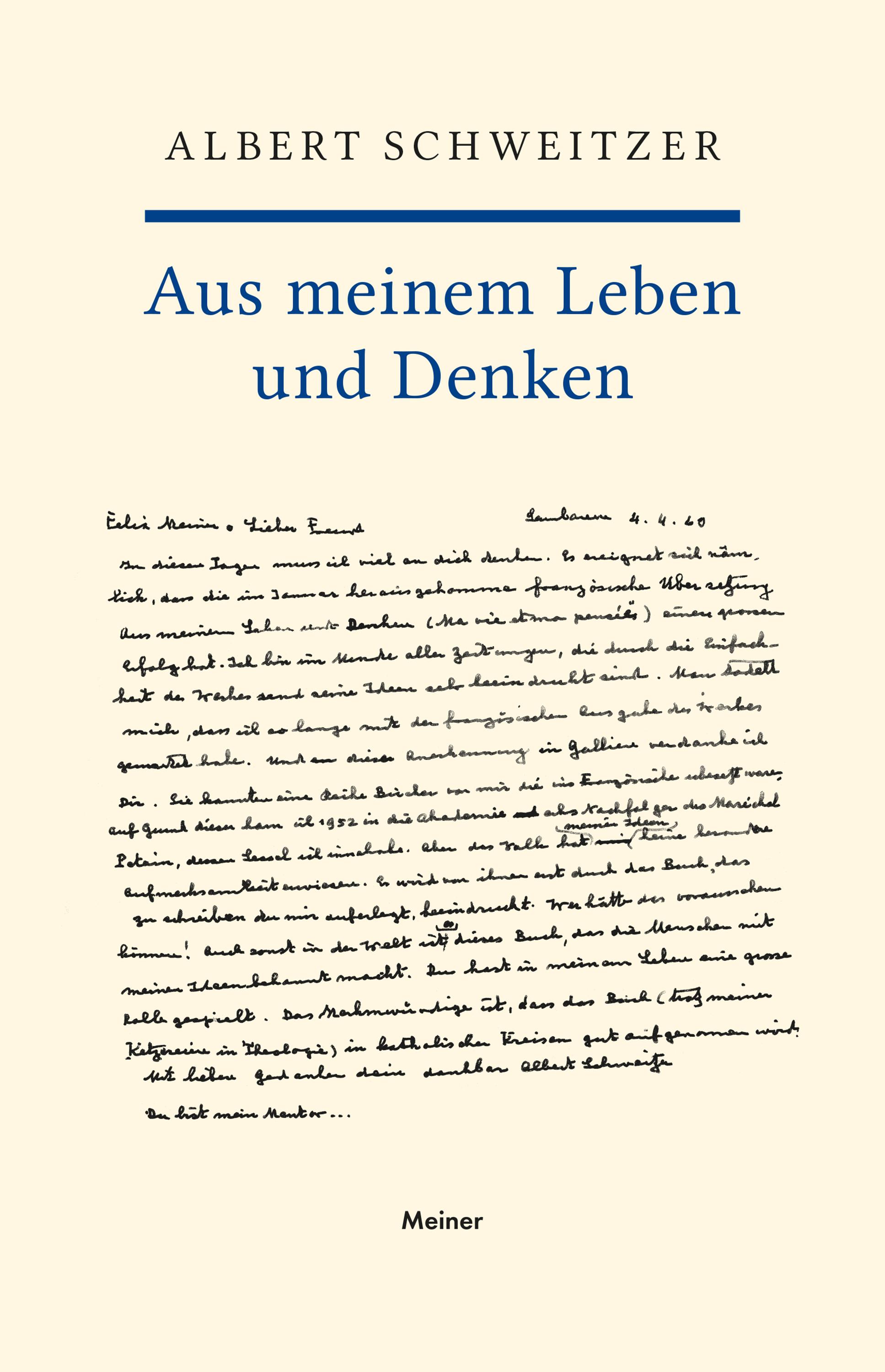 Vorderes Coverbild Aus meinem Leben und Denken