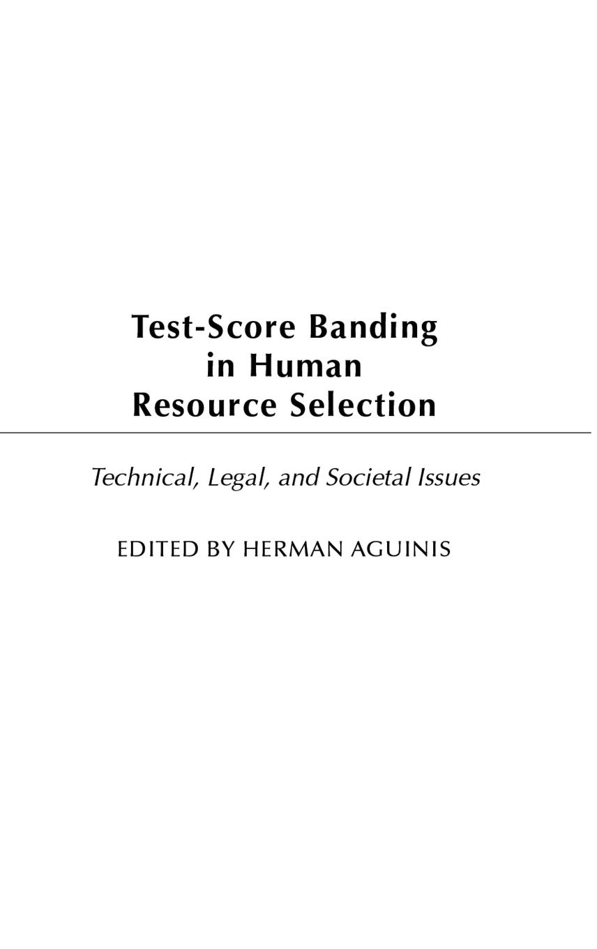 Vorderes Coverbild Test-Score Banding in Human Resource Selection