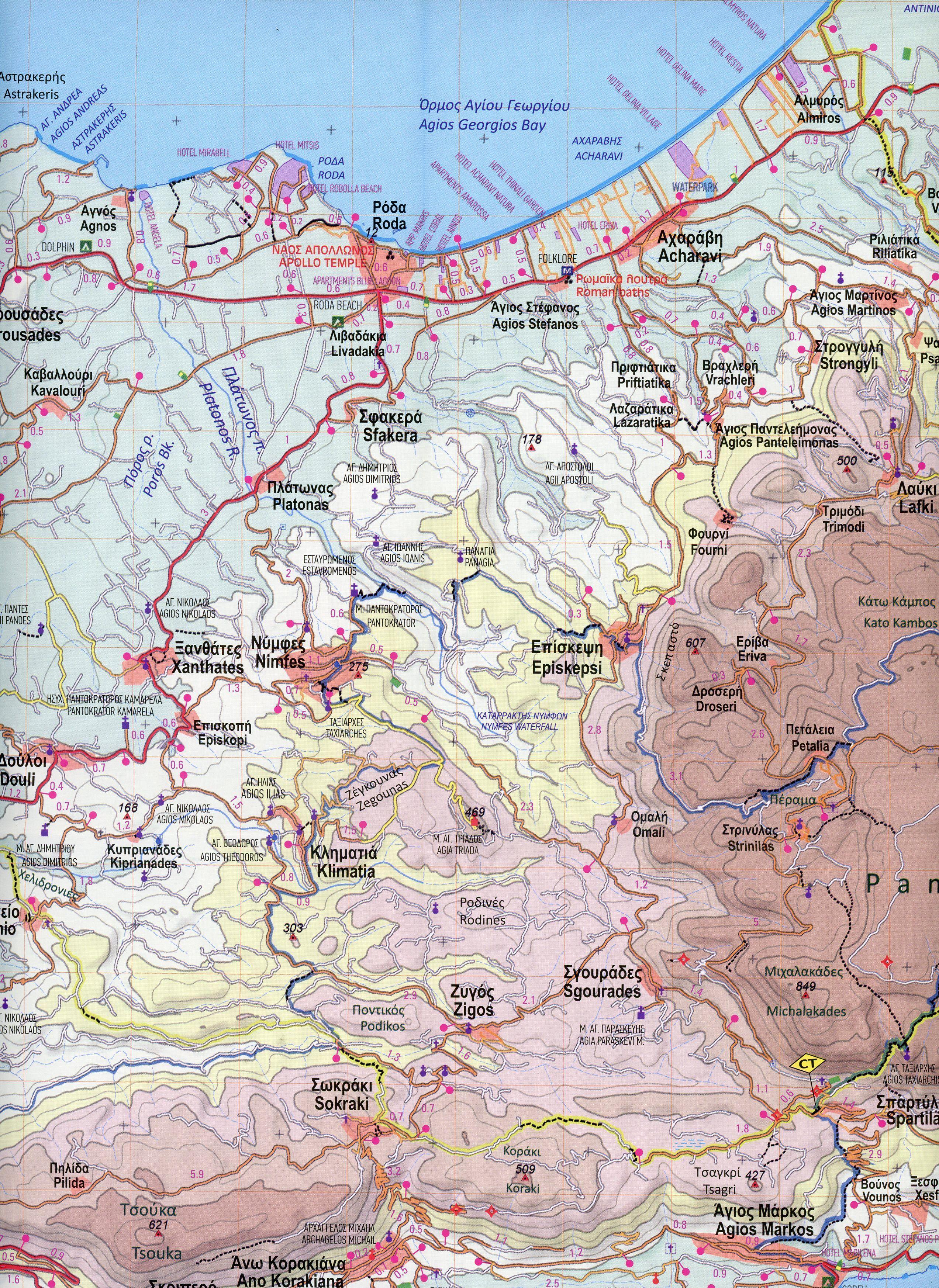 Beispielinhalt (Bild) Wanderkarte 9.4 Corfu 1:40 000