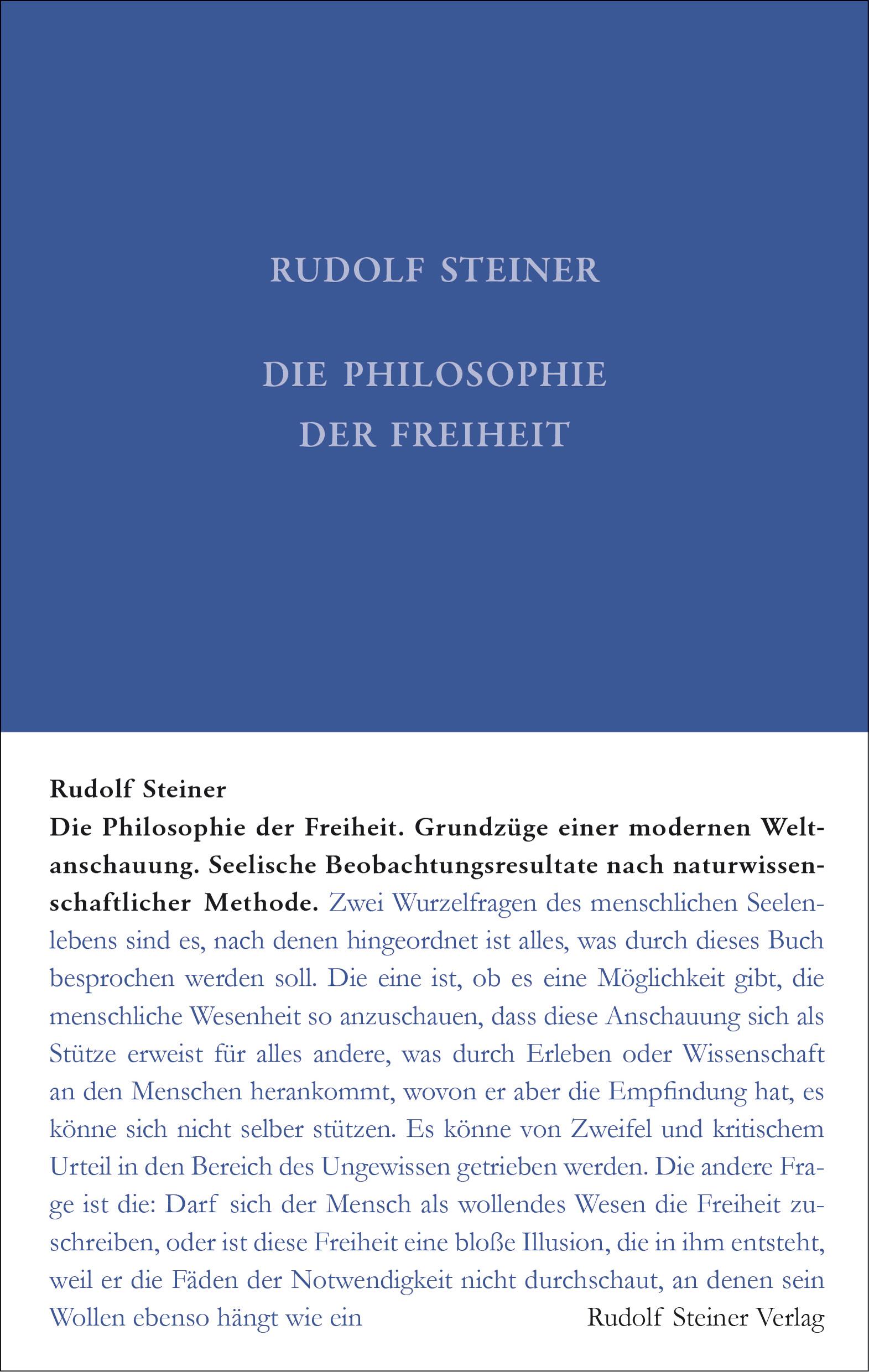 Vorderes Coverbild Die Philosophie der Freiheit