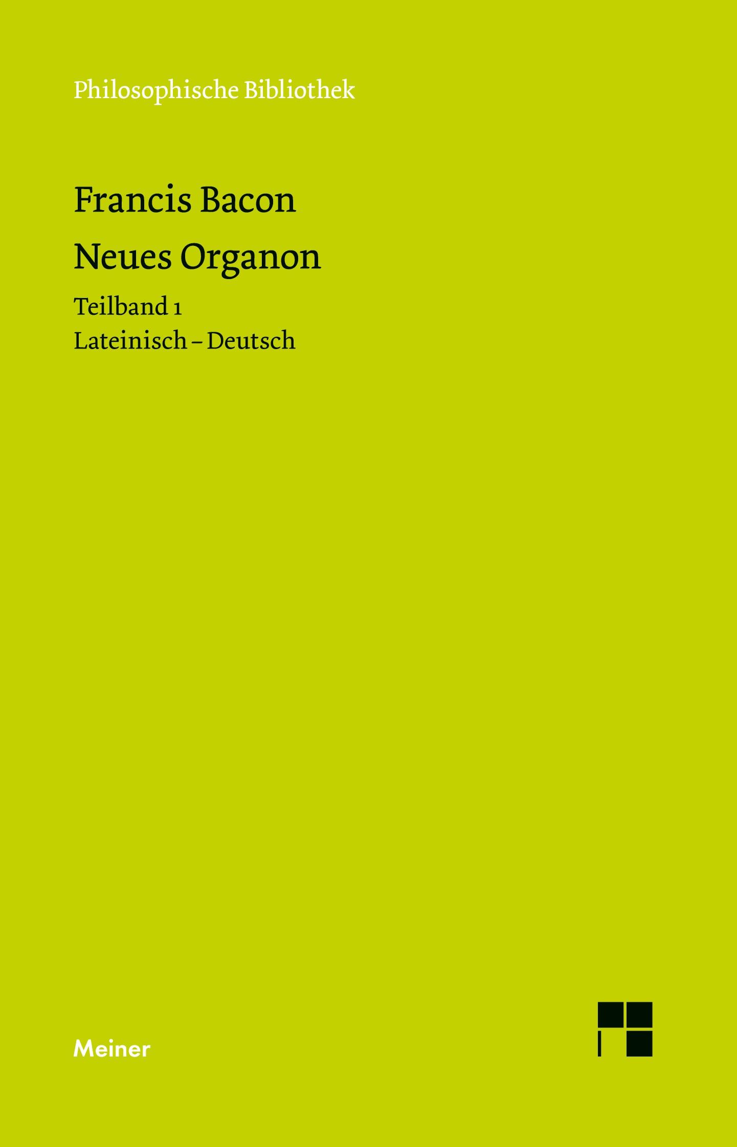 Vorderes Coverbild Neues Organon. Vorrede. Erstes Buch