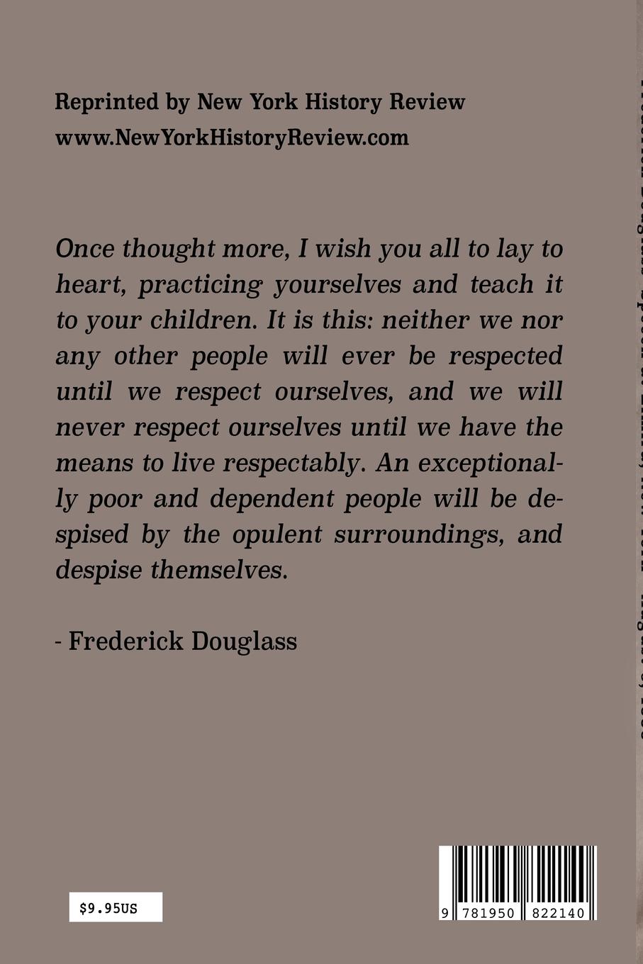 Rückseitencover Frederick Douglass' Speech at Elmira, New York - August 3, 1880 by Frederick Douglass