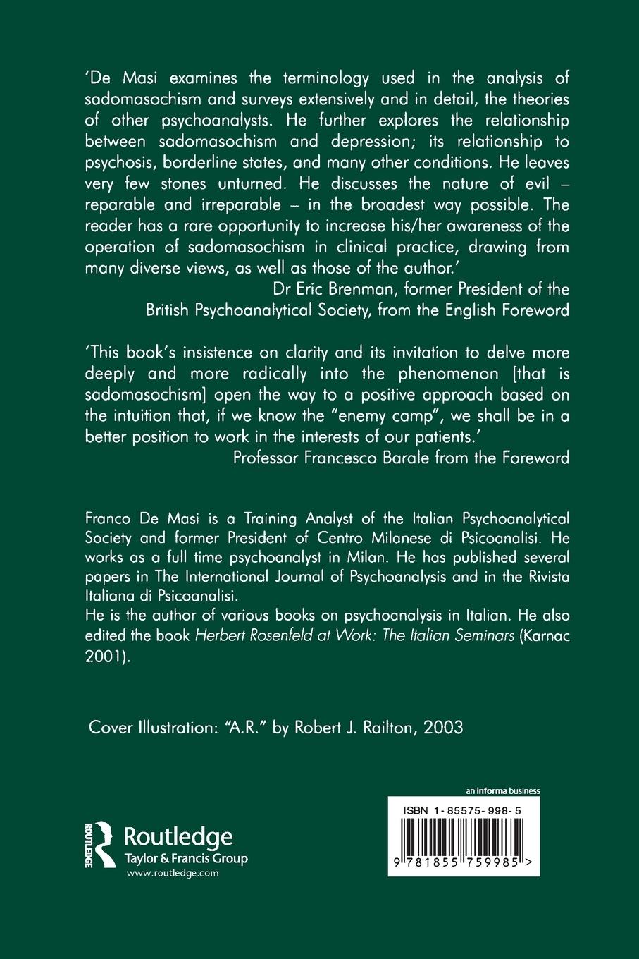 Rückseitencover The Sadomasochistic Perversion