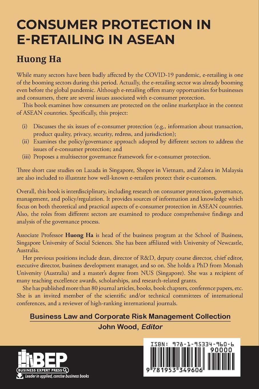 Rückseitencover Consumer Protection in E-Retailing in ASEAN