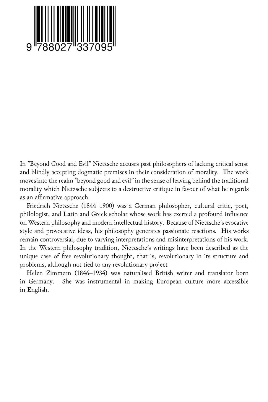 Rückseitencover Beyond Good and Evil