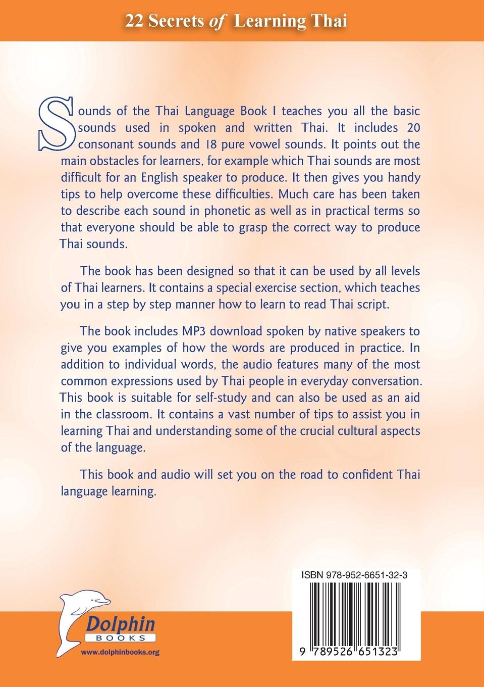 Rückseitencover Sounds of the Thai Language Book I - Basic Sounds