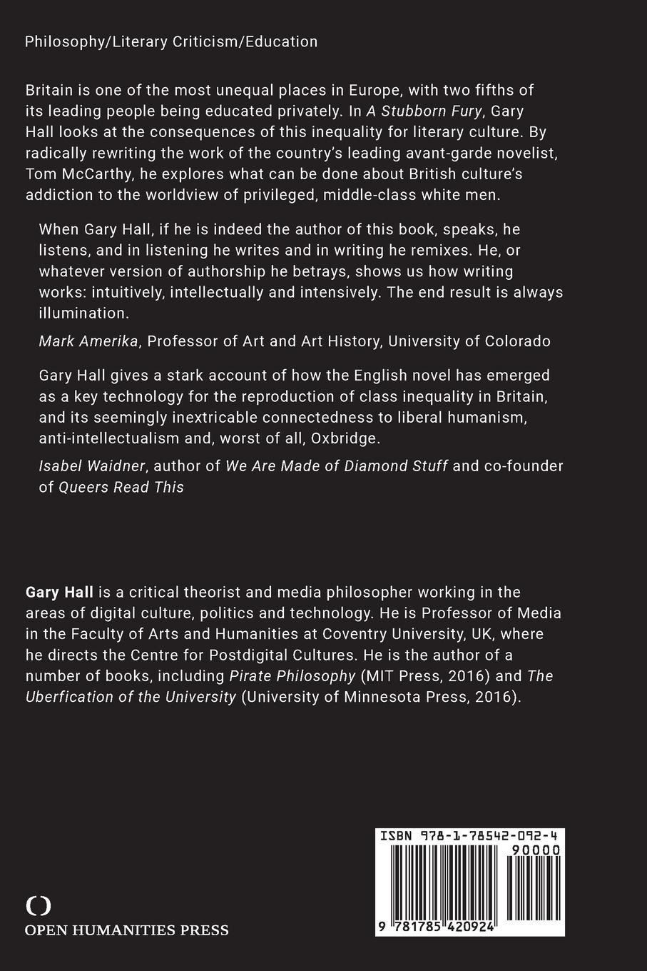 Rückseitencover A Stubborn Fury