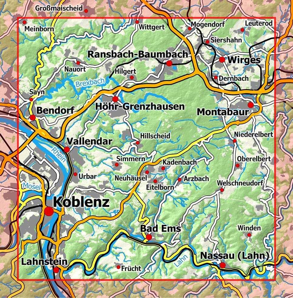 Beispielinhalt (Bild) Rheinwandern 3 - Koblenz 1:25 000