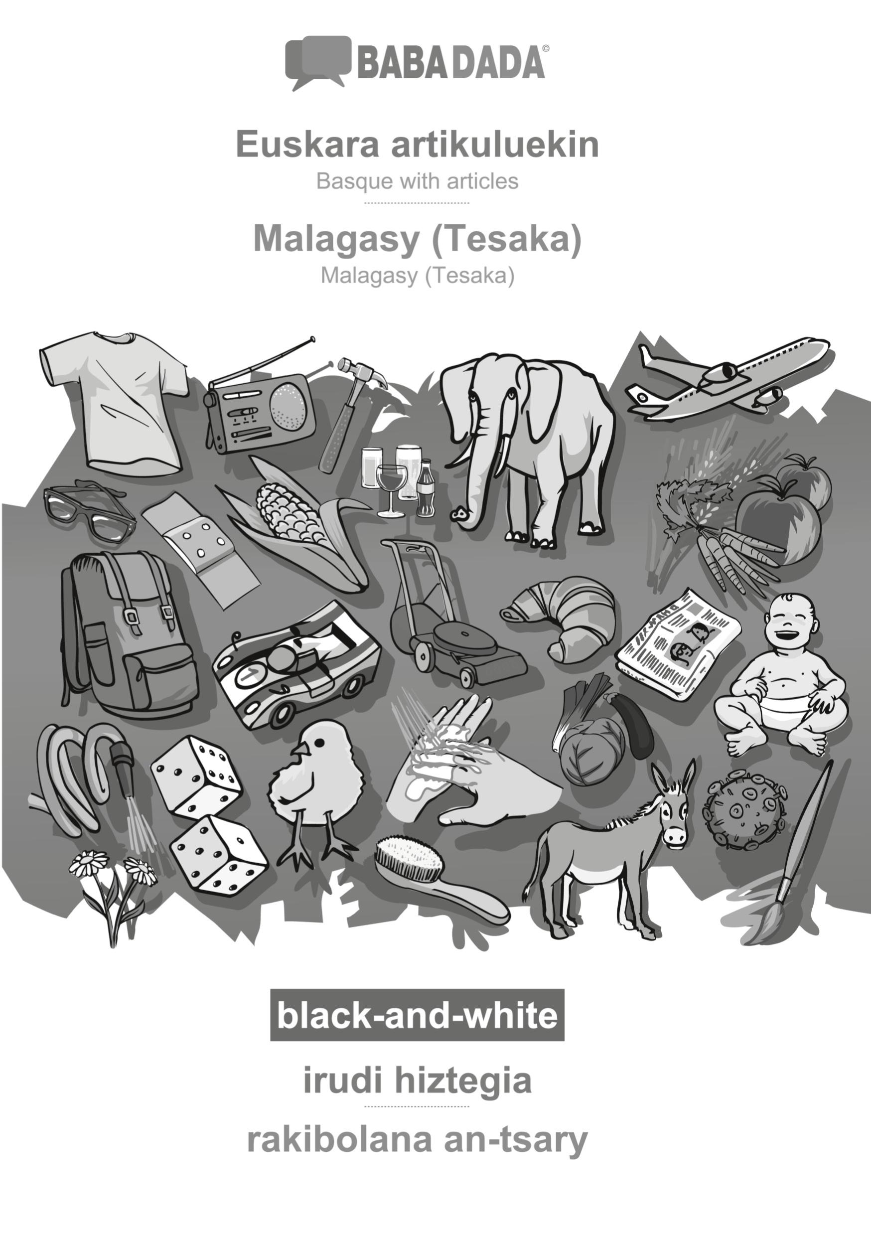 Vorderes Coverbild Euskara artikuluekin - Malagasy (Tesaka), irudi hiztegia, BW