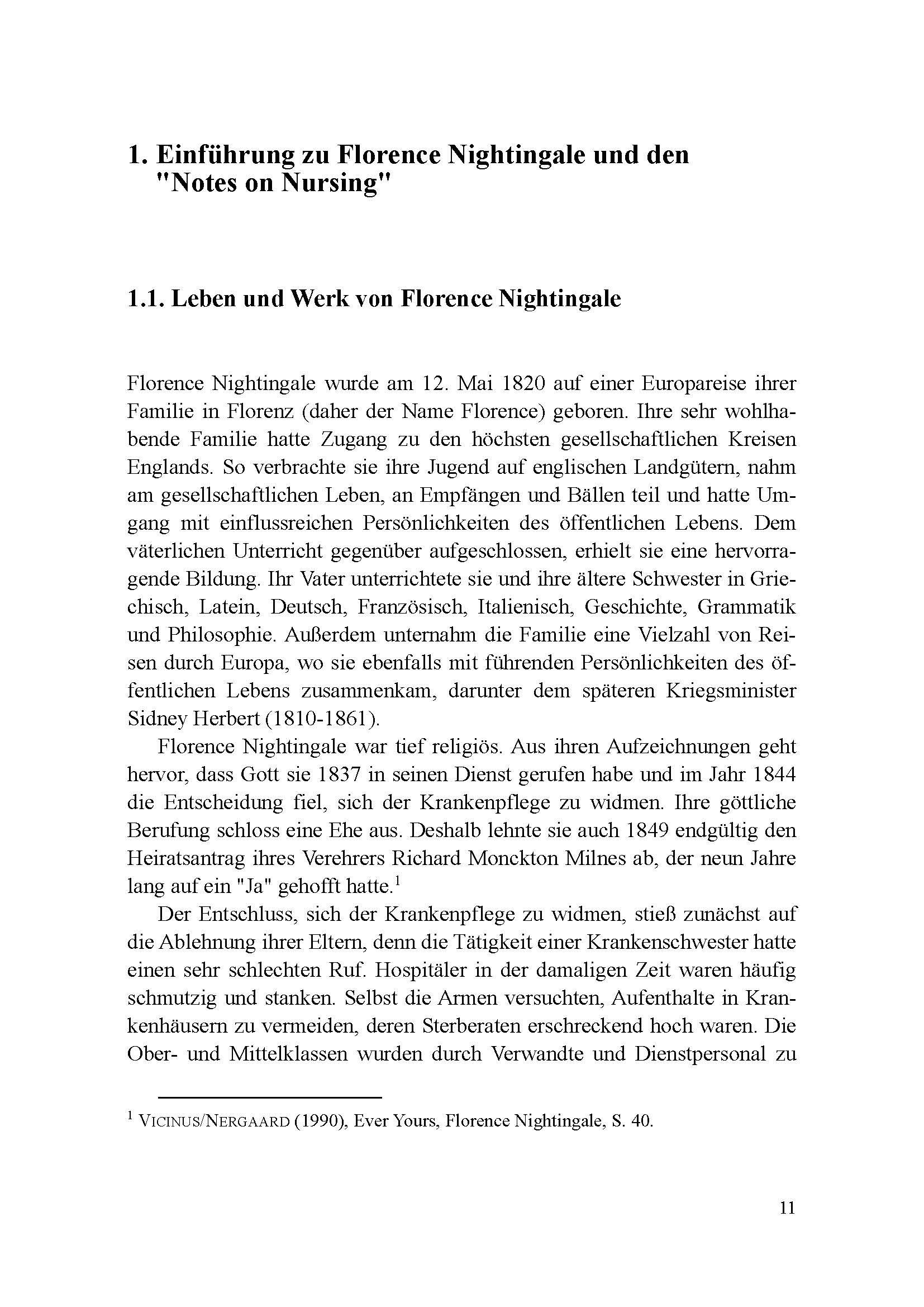 Beispielinhalt (Bild) Bemerkungen zur Krankenpflege